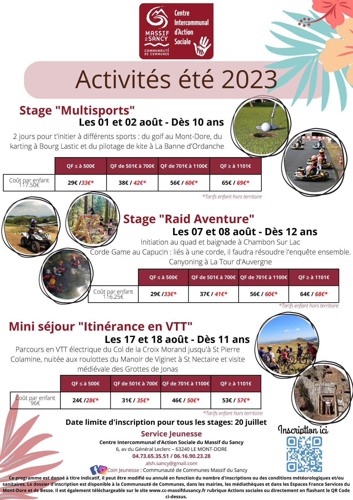 Activités jeunesse été 2023