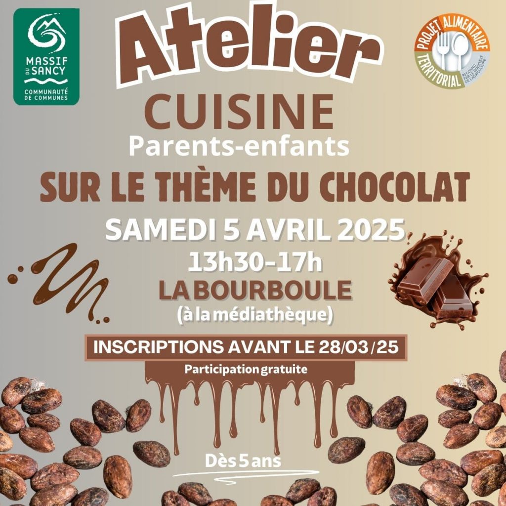 Atelier cuisine : Parents-Enfants sur le thème du chocolat