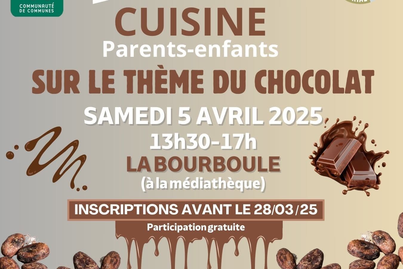 Atelier cuisine : Parents-Enfants sur le thème du chocolat