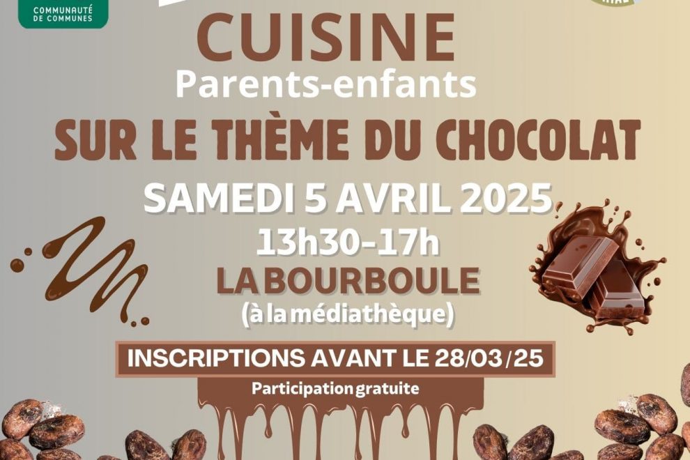 Atelier cuisine : Parents-Enfants sur le thème du chocolat