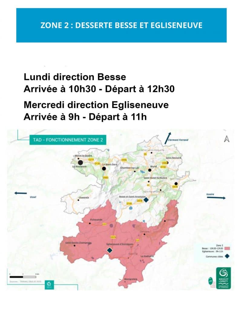 Transport à la Demande dans le Sancy zone 2