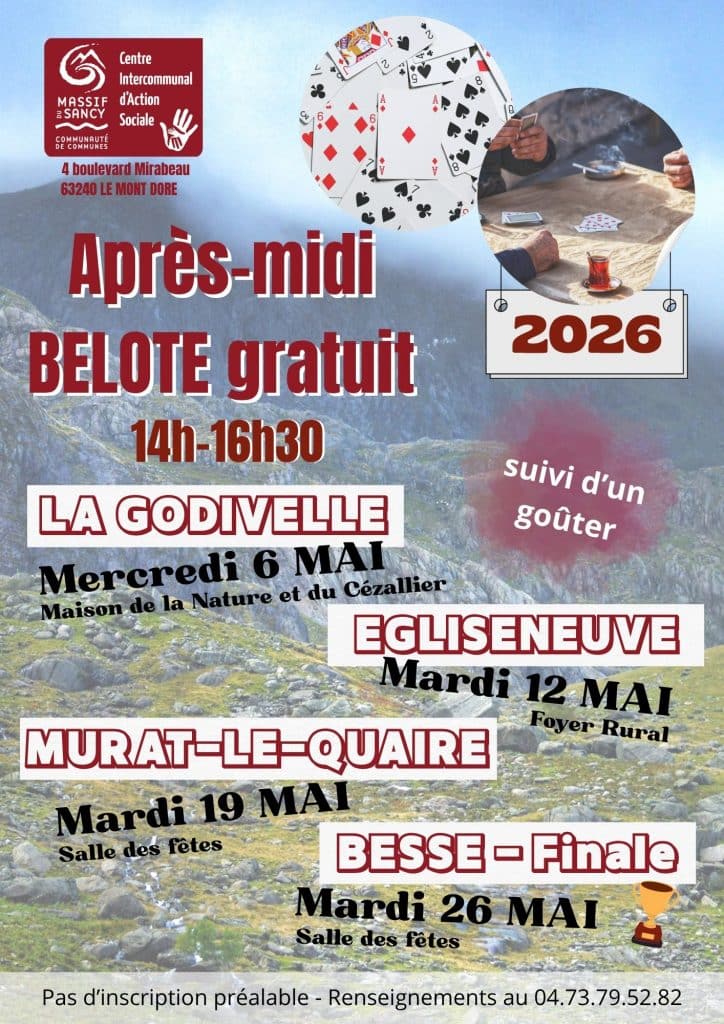 Après-midi Belote proposé par le CIAS Massif du Sancy