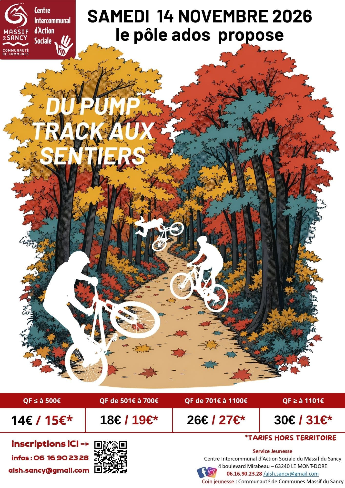 Pole Ados CIAS Sancy - DU PUMP TRACK AUX SENTIERS - 14 novembre 2026 Pole Ados CIAS Sancy - DU PUMP TRACK AUX SENTIERS - 14 novembre 2026