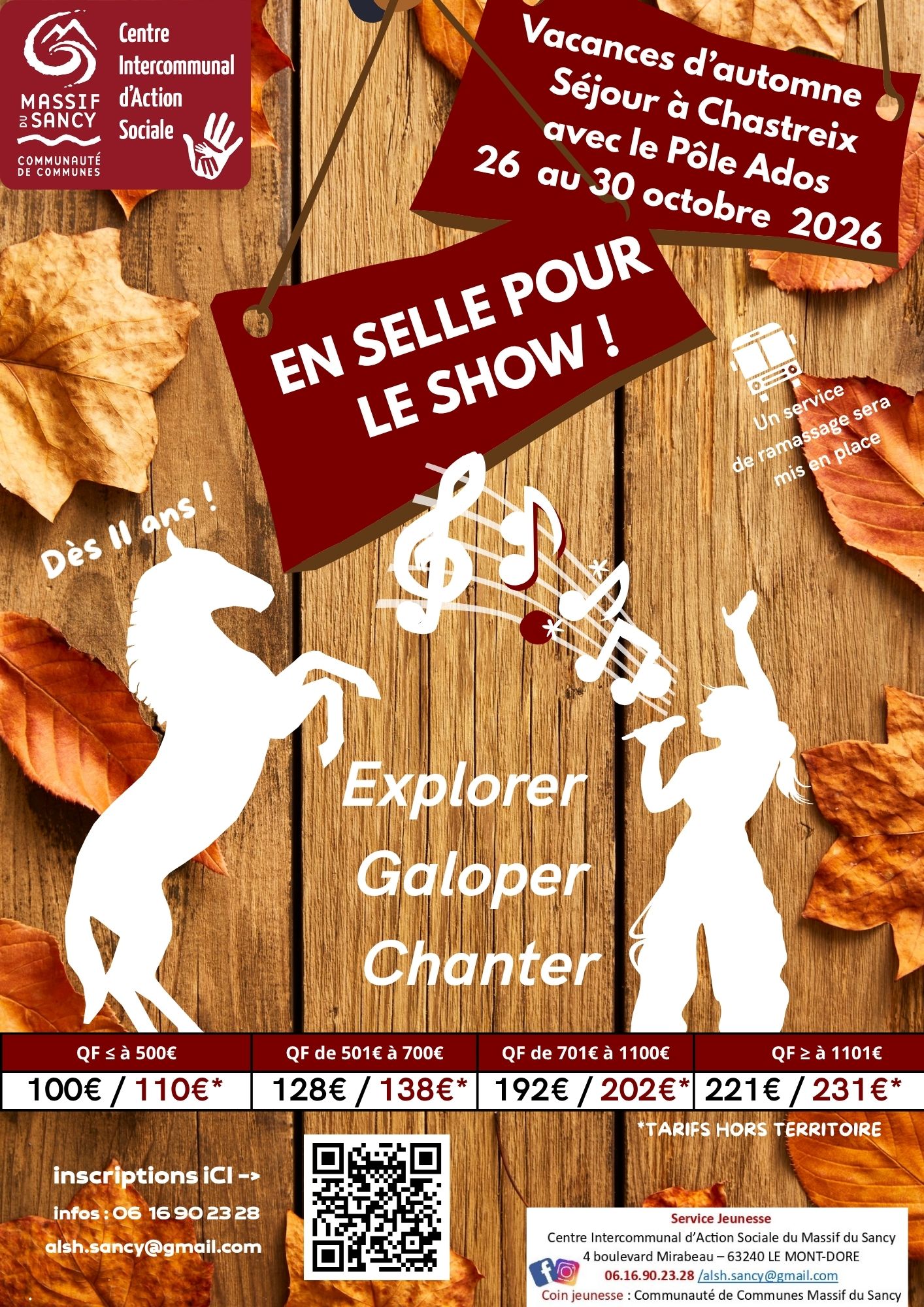 Pole Ados CIAS Sancy - EN SELLE POUR LE SHOW - 26 au 30 octobre 2026 Pole Ados CIAS Sancy - EN SELLE POUR LE SHOW - 26 au 30 octobre 2026