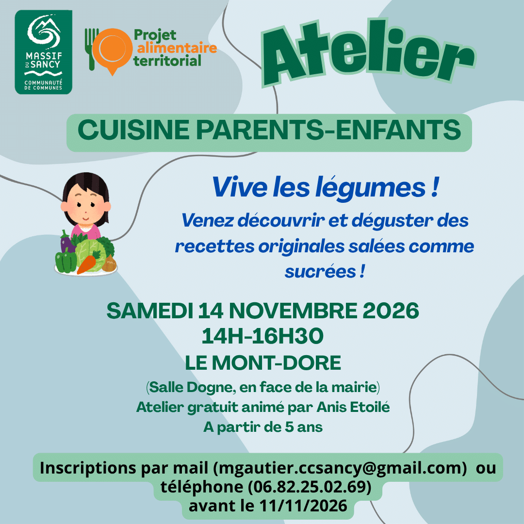 Atelier cuisine Massif du Sancy : Vive les légumes !