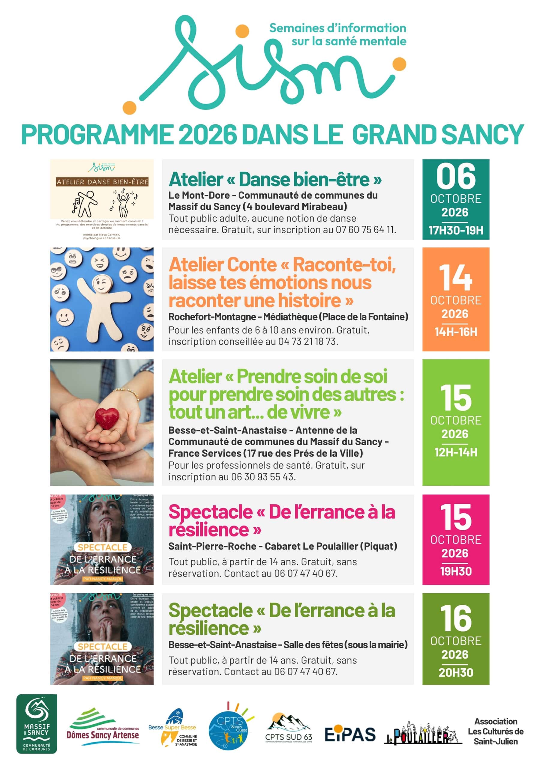 Affiche Semaines d'information sur la santé mentale -Grand Sancy 2026